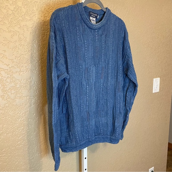 Tosani Vintage 90's Cable Knit Eclectic Grandpa Oversized Comfy Sweater Size M - Picture 3 of 9